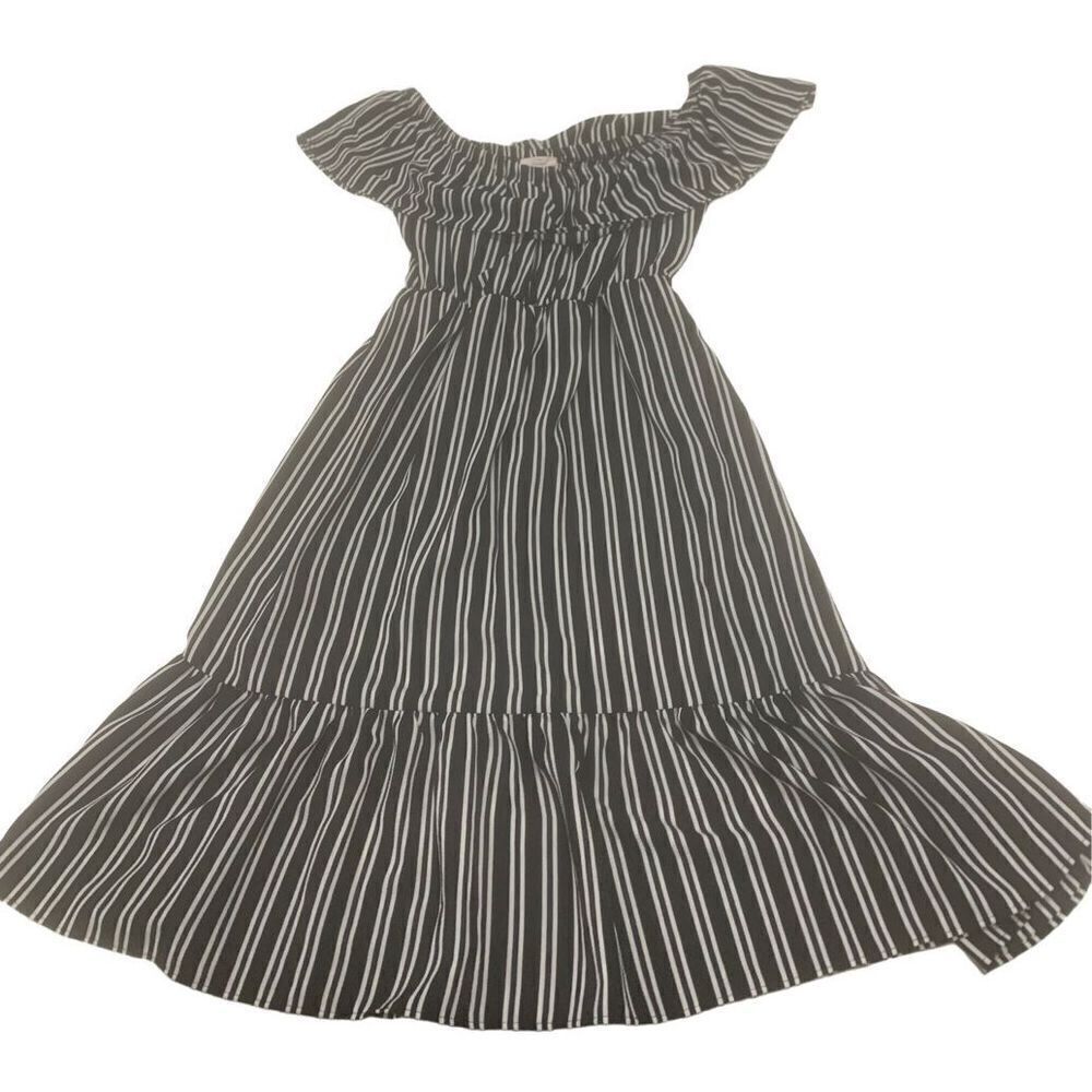 Striped Off The Shoulder Dress